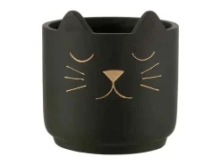 Macetero de cerámica negro de 19x19x19.5 cm