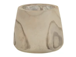 Macetero de madera natural de 15x15x15 cm