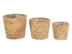 Macetero de madera natural 20x20x17 cm