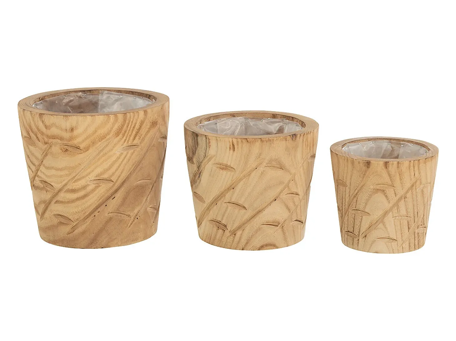 Macetero de madera natural 20x20x17 cm
