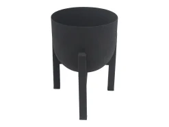 Macetero de pie de metal - D. 18 x Alt. 25,5 cm - Negro mate - ZARIWI