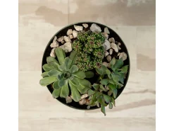 Macetero MOA Vinthera base alta acero verde claro Ø20x30 cm