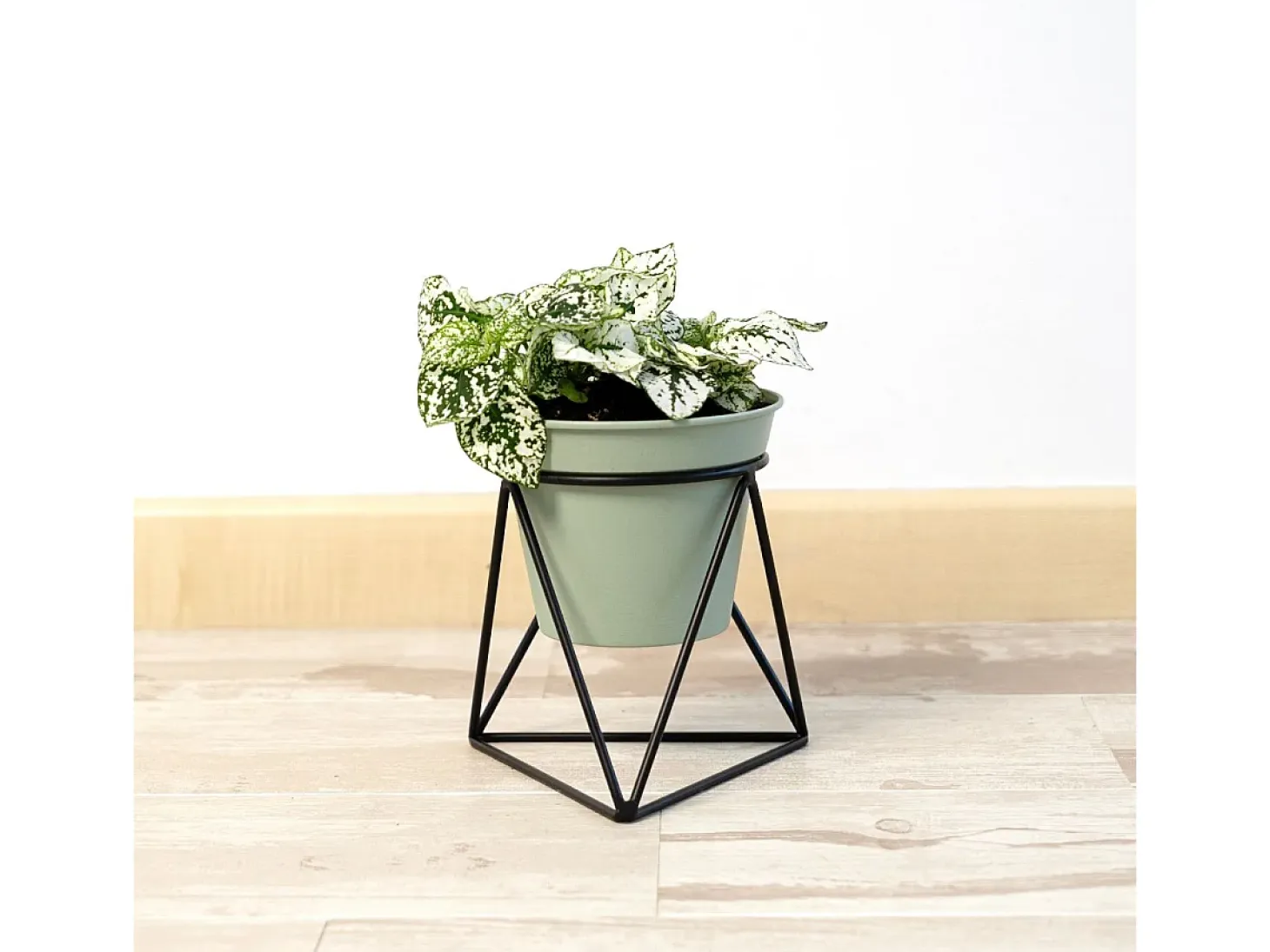Macetero MOA Vinthera con base triangular verde claro 15x14,5x12,5 cm