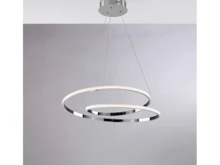 Malena Suspensión en metal y aluminio cromado pulido con LED integrado y cables eléctricos regulables 115 Ø50 BL247-SCR
