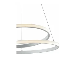 Malena Suspensión en metal y aluminio blanco con LED CCT integrado con mando a distancia y cables eléctricos regulables 115 Ø50 BL247-SBC
