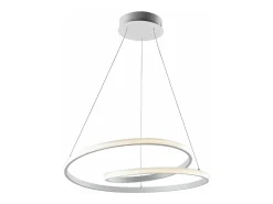 Malena Suspensión en metal y aluminio blanco con LED CCT integrado con mando a distancia y cables eléctricos regulables 115 Ø50 BL247-SBC
