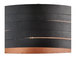 Mambo - Lámpara colgante negra exterior negro, interior cobre antiguo y cables orientables, 3 luces Ø45