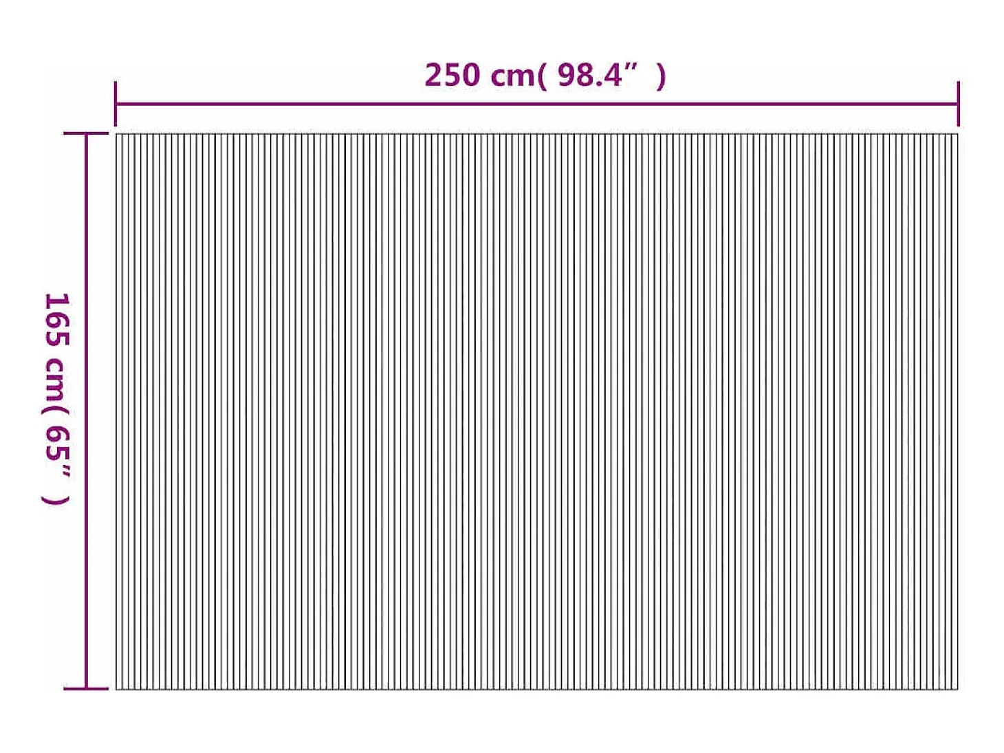 Mampara de bambú 250 x 165 cm Natural