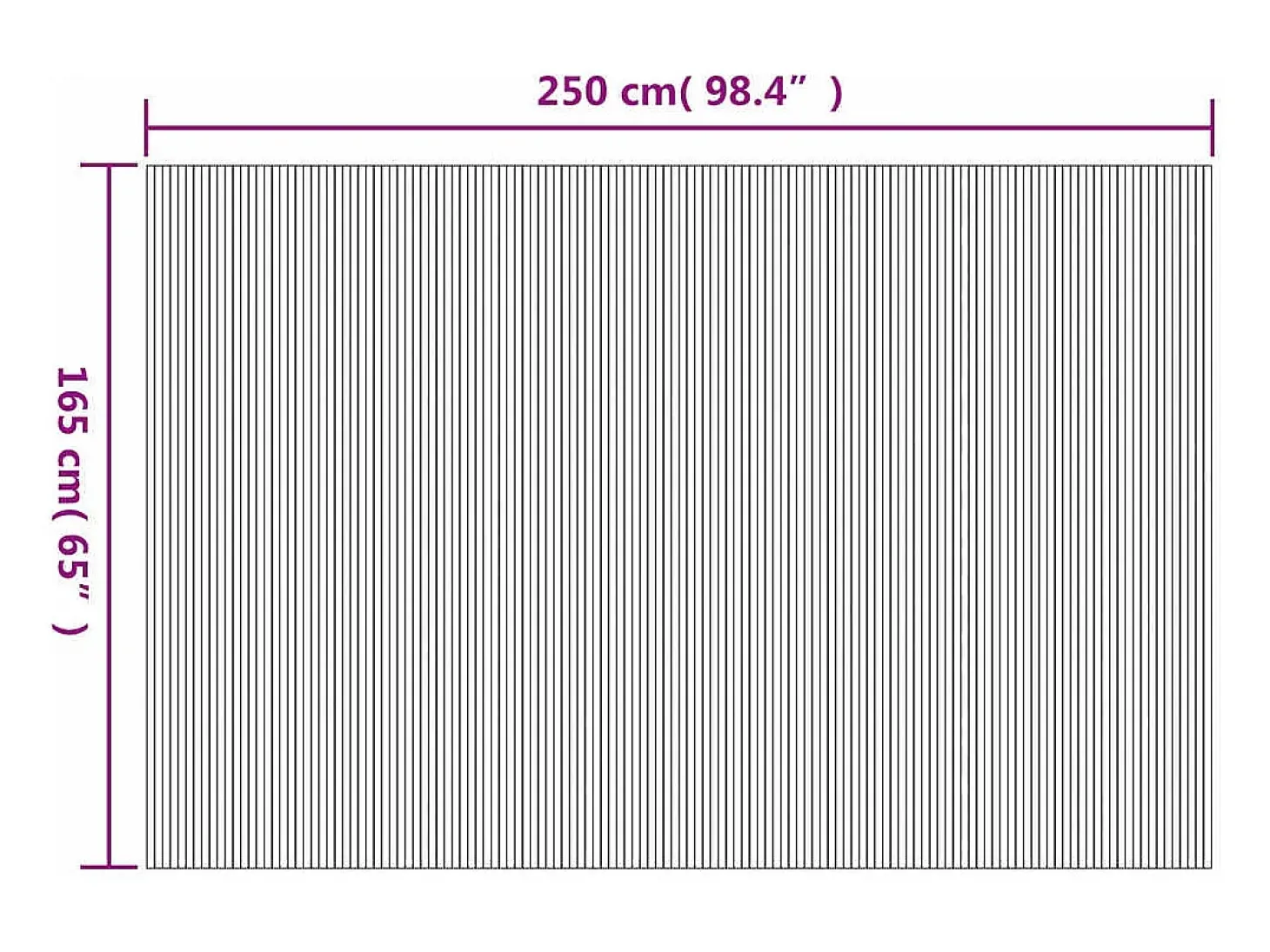 Mampara de bambú natural 250x165 cm