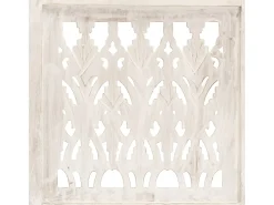 Mampara divisoria 5 paneles Blanco 200x165 cm Madera de mango