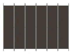 Mampara divisoria 6 paneles Marrón 300x220 cm Tela