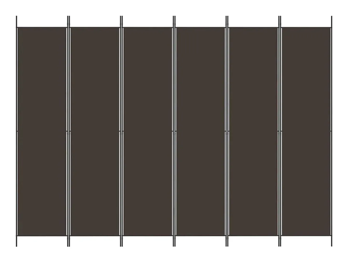 Mampara divisoria 6 paneles Marrón 300x220 cm Tela