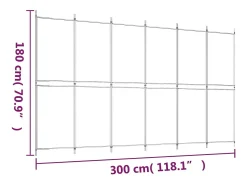 Mampara divisoria 6 paneles Tela Blanca 300x180 cm