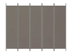 Mampara divisoria de 5 paneles Antracita 250x220 cm Tejido