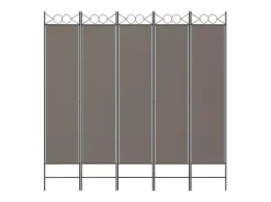 Mampara divisoria de 5 paneles Antracita 200x200 cm Tejido