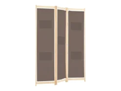 Mampara divisoria de 3 paneles Marrón 120x170x4 cm Tela