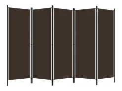 Mampara divisoria de 5 paneles Marrón 250x180 cm