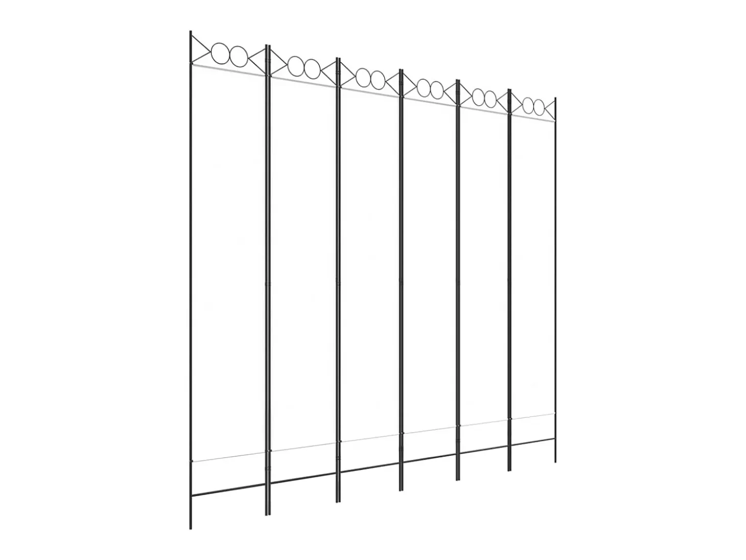 Mampara divisoria de 6 paneles Tela Blanca 240x220 cm