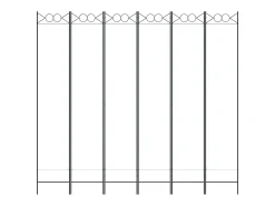 Mampara divisoria de 6 paneles Tela Blanca 240x220 cm