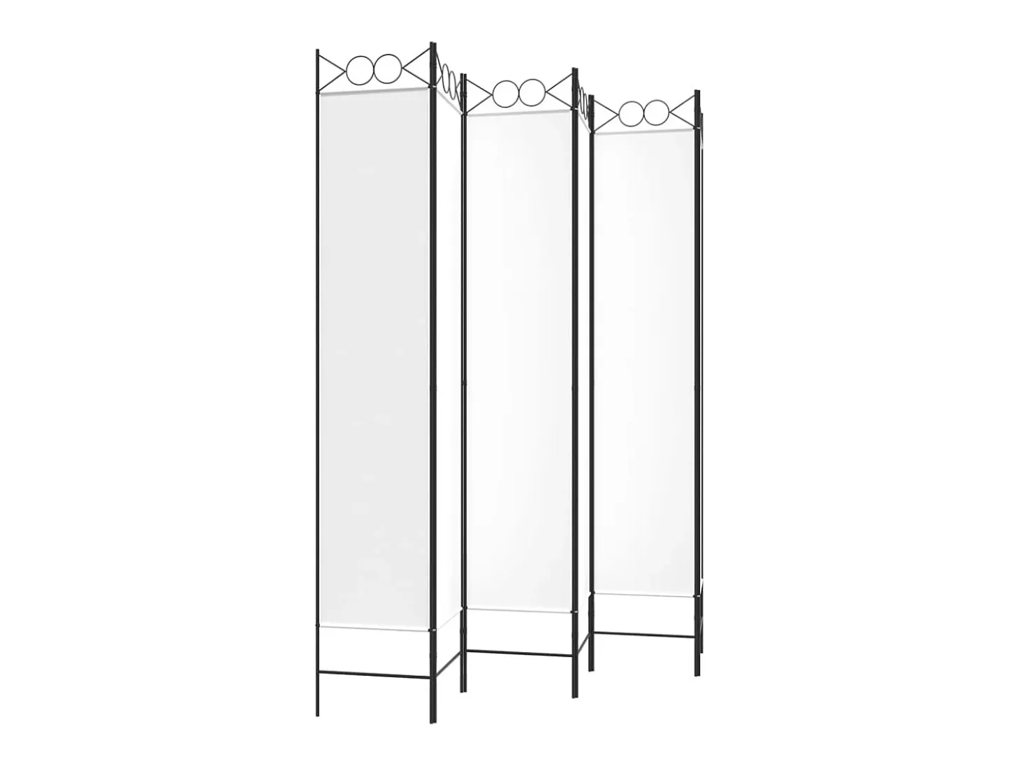 Mampara divisoria de 6 paneles Tela Blanca 240x220 cm
