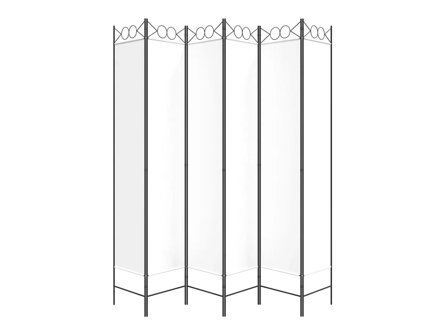 Mampara divisoria de 6 paneles Tela Blanca 240x220 cm
