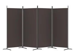 Mampara divisoria de 4 paneles Marrón 346x180 cm Tela
