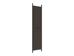 Mampara divisoria de 4 paneles Marrón 200x220 cm Tela