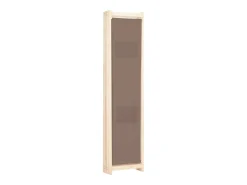 Mampara divisoria de 5 paneles Marrón 200 x 170 x 4 cm Tela