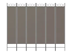 Mampara divisoria de 6 paneles Antracita 240x200 cm Tejido