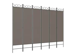 Mampara divisoria de 6 paneles Antracita 240x200 cm Tejido