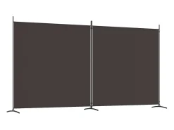 Mampara divisoria de 2 paneles Marrón 348x180 cm Tela