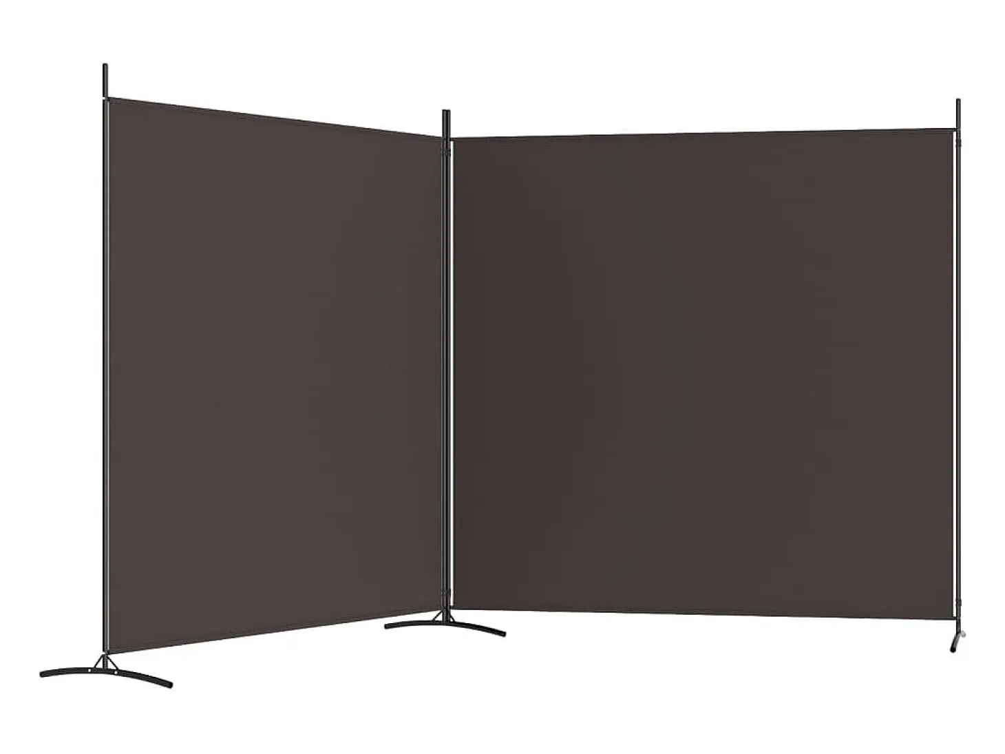 Mampara divisoria de 2 paneles Marrón 348x180 cm Tela