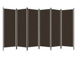 Mampara divisoria de 6 paneles Marrón 300x180 cm