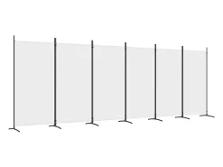 Mampara divisoria de 6 paneles Tela Blanca 520x180 cm