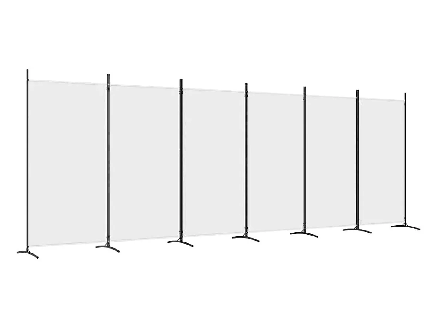 Mampara divisoria de 6 paneles Tela Blanca 520x180 cm