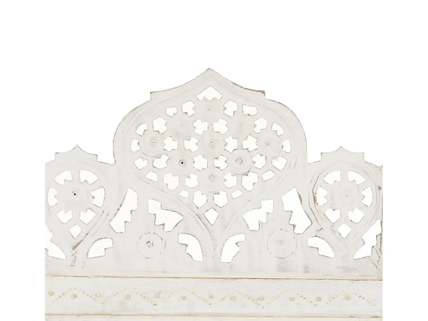 Mampara divisoria de 3 paneles Blanco 120x165 cm Madera de mango