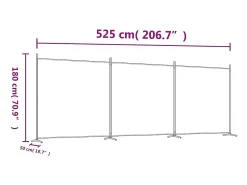 Mampara divisoria de 3 paneles Tela Blanca 525x180 cm