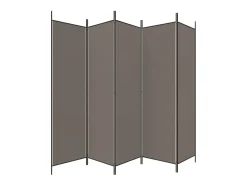 Mampara divisoria de 5 paneles Antracita 250x200 cm Tejido
