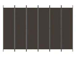 Mampara divisoria de 6 paneles Marrón 300x200 cm Tela