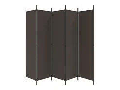 Mampara divisoria de 6 paneles Marrón 300x200 cm Tela