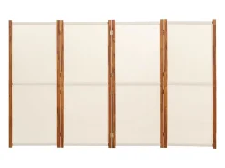 Mampara divisoria de 4 paneles Blanco crema 280x180 cm