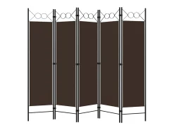 Mampara divisoria de 5 paneles Marrón 200x180 cm