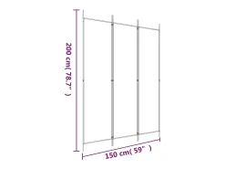 Mampara divisoria de 3 paneles Marrón 150x200 cm Tela