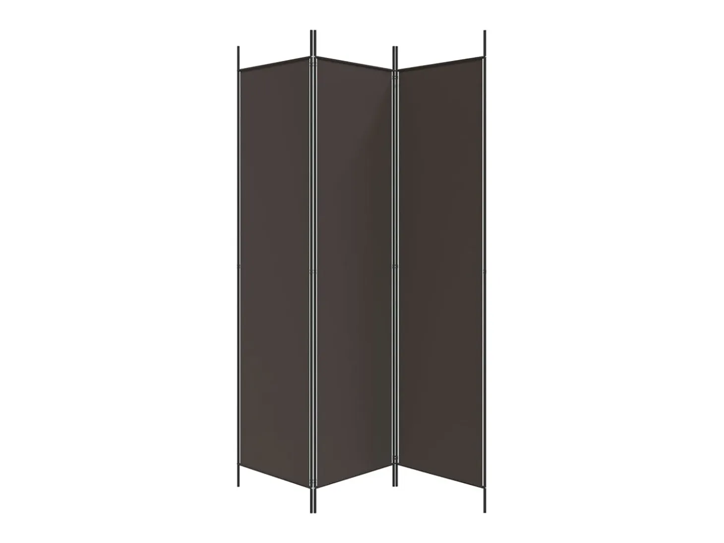 Mampara divisoria de 3 paneles Marrón 150x200 cm Tela