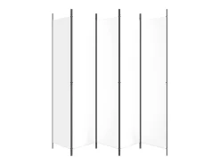 Mampara divisoria de 5 paneles Tela Blanca 250x220 cm