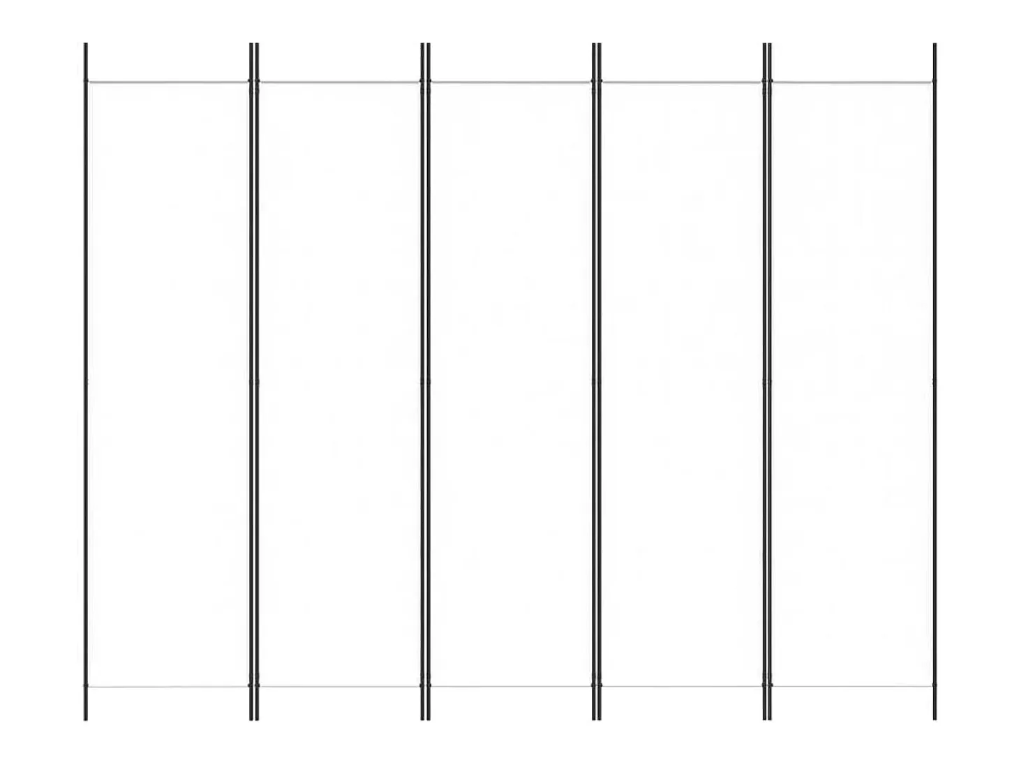 Mampara divisoria de 5 paneles Tela Blanca 250x200 cm