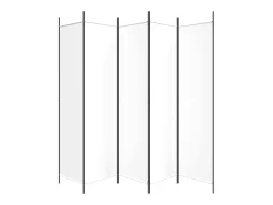 Mampara divisoria de 5 paneles Tela Blanca 250x200 cm