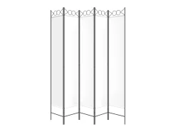 Mampara divisoria de 5 paneles Tela Blanca 200x220 cm