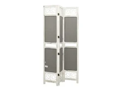 Mampara divisoria de 3 paneles Gris 105x165 cm Tela