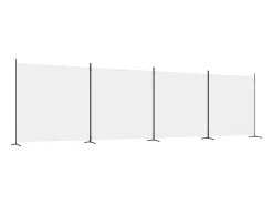 Mampara divisoria de 4 paneles Blanco 698x180 cm Tela